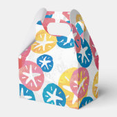 Sand Dollar Yellow Blue Pattern Geschenkschachtel (Rückseite)