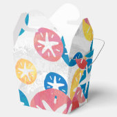 Sand Dollar Yellow Blue Pattern Geschenkschachtel (Geöffnet)