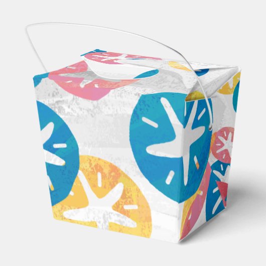 Sand Dollar Yellow Blue Pattern Geschenkschachtel (Rückseite)