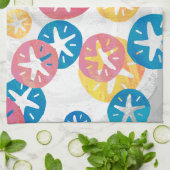Sand Dollar Yellow Blue Pattern Handtuch (Gefaltet)