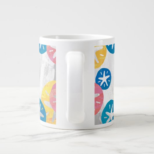 Sand Dollar Yellow Blue Pattern Jumbo-Tasse (Rückseite)