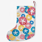 Sand Dollar Yellow Blue Pattern Kleiner Weihnachtsstrumpf (Rückseite)