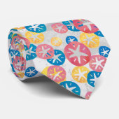 Sand Dollar Yellow Blue Pattern Krawatte (Gerollt)