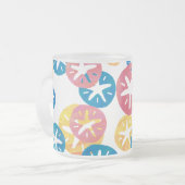 Sand Dollar Yellow Blue Pattern Mattglastasse (Vorderseite Links)