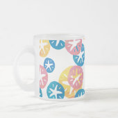 Sand Dollar Yellow Blue Pattern Mattglastasse (Links)