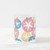 Sand Dollar Yellow Blue Pattern Mattglastasse (Mittel)