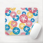Sand Dollar Yellow Blue Pattern Mousepad (Mit Mouse)