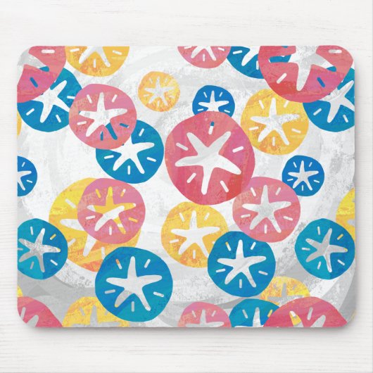Sand Dollar Yellow Blue Pattern Mousepad (Vorne)