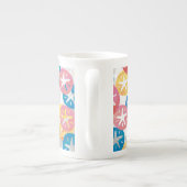 Sand Dollar Yellow Blue Pattern Porzellantasse (Rückseite)