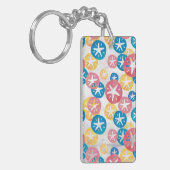 Sand Dollar Yellow Blue Pattern Schlüsselanhänger (Vorderseite links)