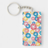 Sand Dollar Yellow Blue Pattern Schlüsselanhänger (Vorderseite)
