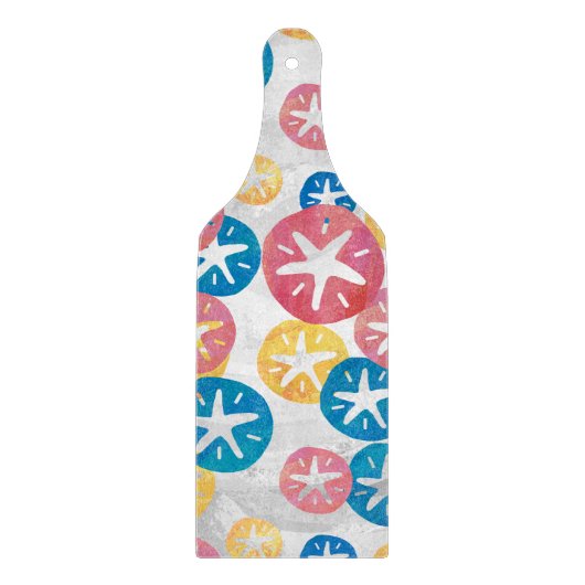 Sand Dollar Yellow Blue Pattern Schneidebrett (Vorderseite)