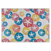 Sand Dollar Yellow Blue Pattern Schneidebrett (Vorderseite)