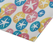 Sand Dollar Yellow Blue Pattern Schneidebrett (Ecke)