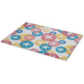 Sand Dollar Yellow Blue Pattern Schneidebrett (Ecke)