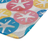 Sand Dollar Yellow Blue Pattern Schneidebrett (Ecke)