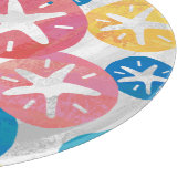 Sand Dollar Yellow Blue Pattern Schneidebrett (Ecke)