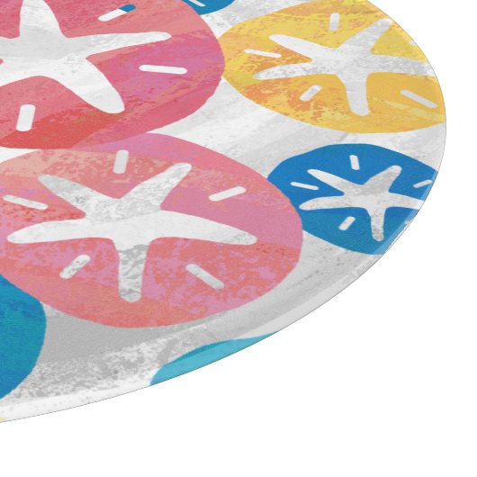 Sand Dollar Yellow Blue Pattern Schneidebrett (Ecke)