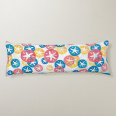 Sand Dollar Yellow Blue Pattern Seitenschläferkissen (Rückseite)