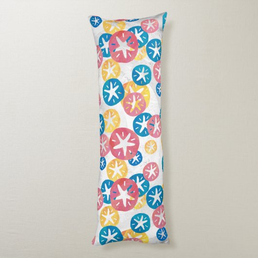 Sand Dollar Yellow Blue Pattern Seitenschläferkissen (Rückseite (Vertikal))