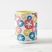 Sand Dollar Yellow Blue Pattern Tasse (Zentrum)