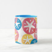 Sand Dollar Yellow Blue Pattern Tasse (Zentrum)