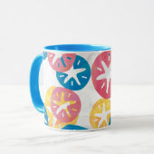 Sand Dollar Yellow Blue Pattern Tasse (Vorderseite Links)