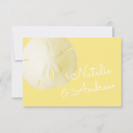 Sand Dollar Yellow Wedding RSVP (Rückseite)