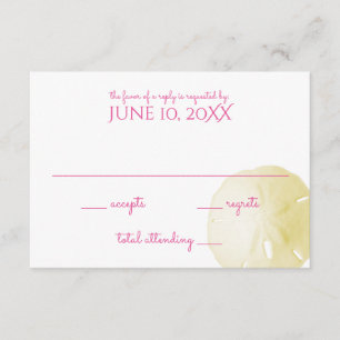 Sand Dollar Yellow Wedding RSVP Karte