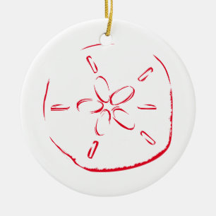 Sand Dollar Zeichne Weihnachten Keramik Ornament
