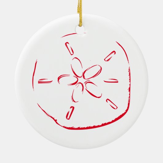 Sand Dollar Zeichne Weihnachten Keramik Ornament (Hinten)