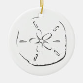 Sand Dollar Zeichnend Keramik Ornament (Vorne)