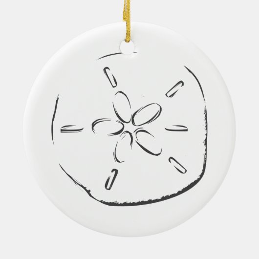 Sand Dollar Zeichnend Keramik Ornament (Hinten)