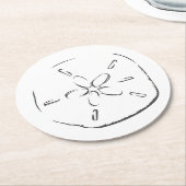 Sand Dollar Zeichnend Runder Pappuntersetzer (Angewinkelt)