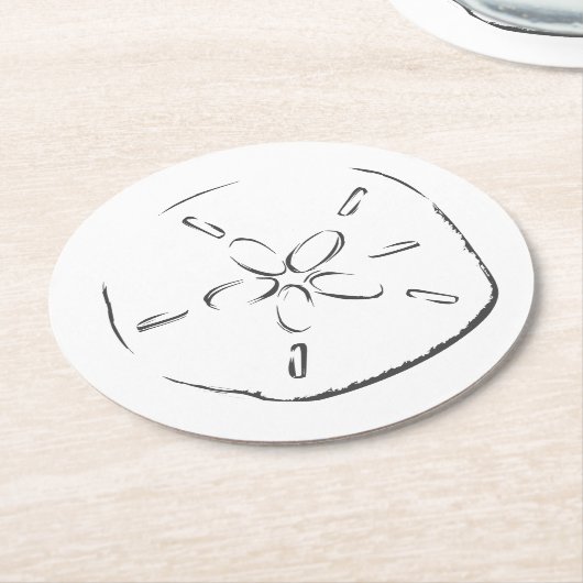 Sand Dollar Zeichnend Runder Pappuntersetzer (Angewinkelt)