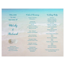 Sand Dollars Beach Scene Tri-Fold Hochzeitsprogram