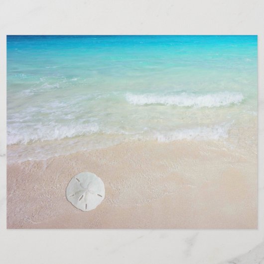 Sand Dollars Beach Scene Tri-Fold Hochzeitsprogram (Rückseite)
