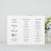 Sand Dollars falten Hochzeitsprogramm für große We (Stehend Vorderseite)