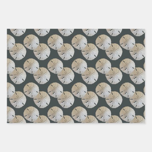 Sand Dollars Grau Gemustert Geschenkpapier Set (Vorderseite 2)