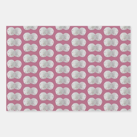 Sand Dollars Mauve Pink Gemustert Geschenkpapier Set (Vorderseite 3)