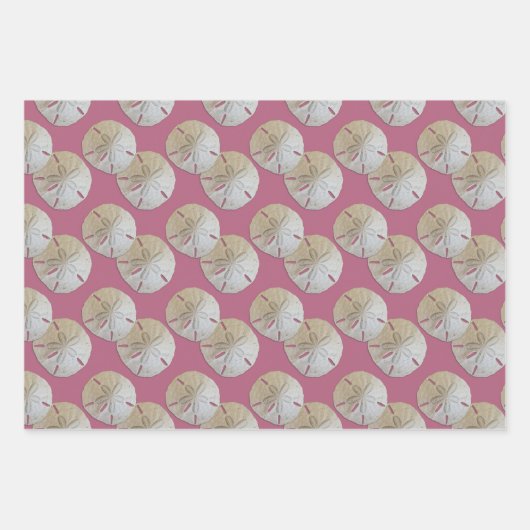 Sand Dollars Mauve Pink Gemustert Geschenkpapier Set (Vorderseite 2)