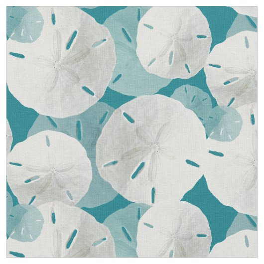 Sand Dollars Muster Blau Stoff (Nahaufnahme)