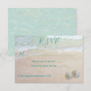 Sand Dollars RSVP Strand Szene Hochzeit RSVP Einladung