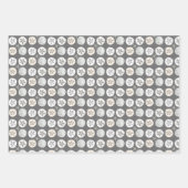 Sand Dollars Schwarz und Grau Muster Geschenkpapier Set (Vorderseite 3)