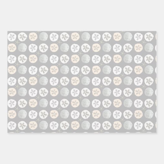 Sand Dollars Schwarz und Grau Muster Geschenkpapier Set (Vorderseite 2)