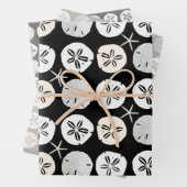 Sand Dollars Schwarz und Grau Muster Geschenkpapier Set (Beispiel)