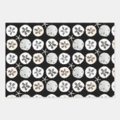 Sand Dollars Schwarz und Grau Muster Geschenkpapier Set (Vorderseite)