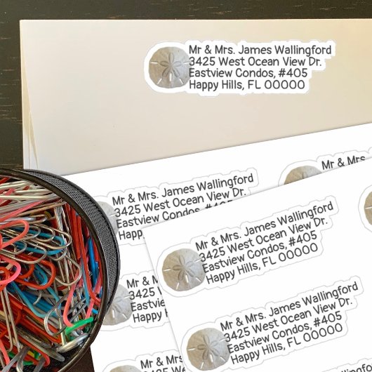 Sand Dollars Shaped Rücksendeadresse Stickers Aufkleber