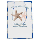 Sand Dollars Starfish Hochzeitszettel Mittlere Geschenktüte (Vorderseite)