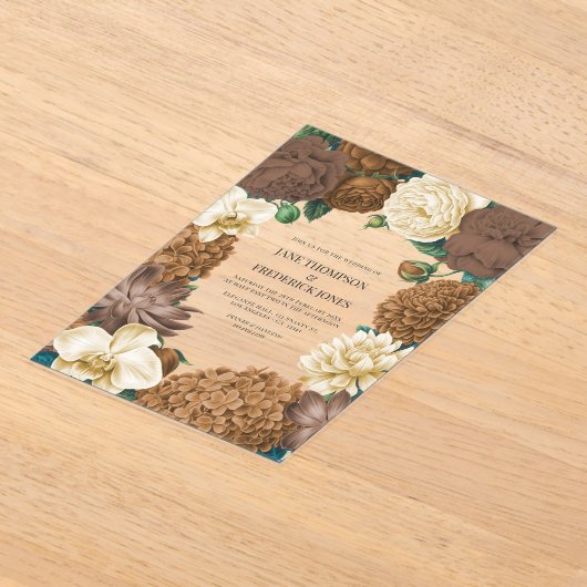 Sand Dune, Copper Glow & Hazelnut Cream Wedding Acryleinladungen (Ablage )